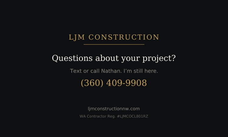 LJM project-record card, back: questions about your project